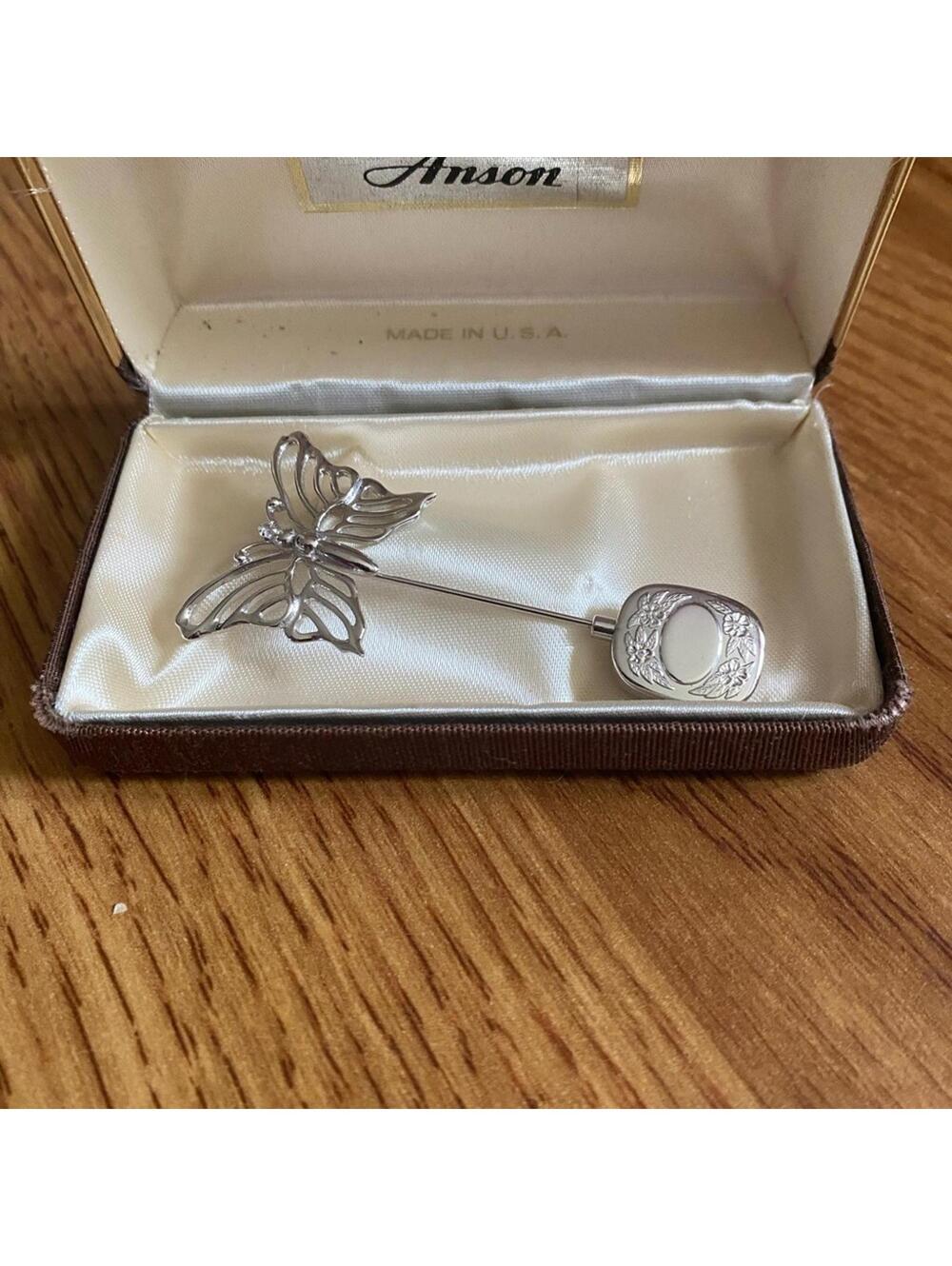 Vintage Anson Sterling Silver Butterfly Brooch